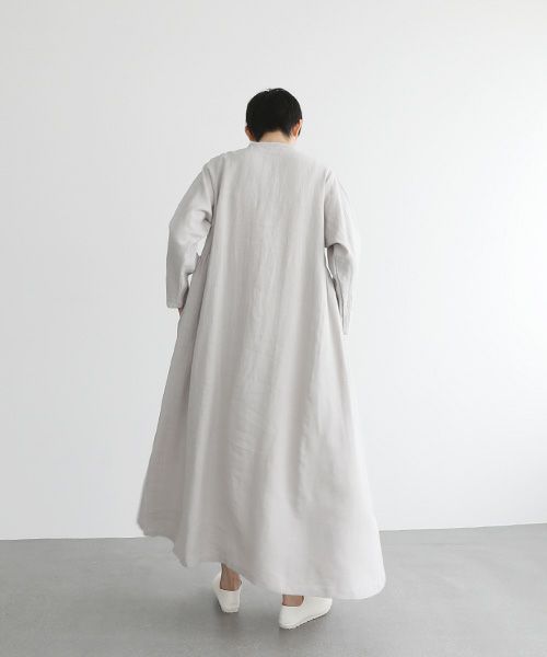 Mochi.モチ.linen trapeze dress [ms22-op-04/grey]