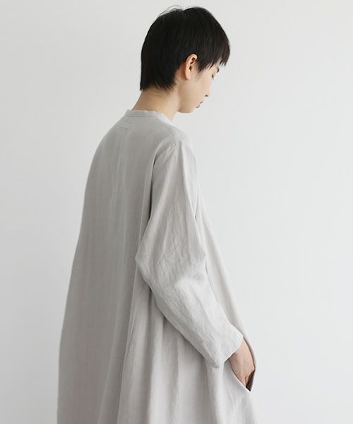 Mochi.モチ.linen trapeze dress [ms22-op-04/grey]