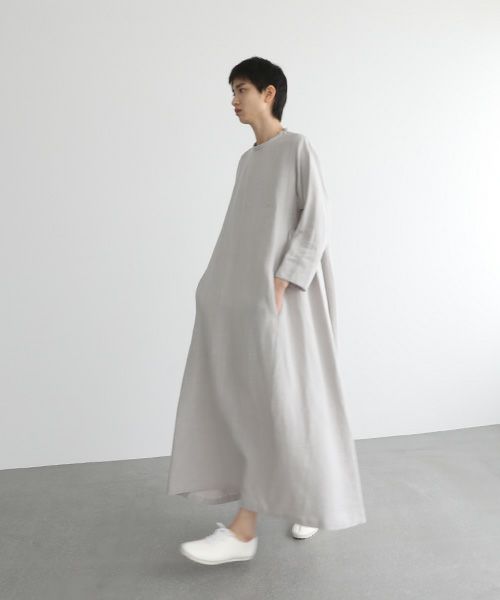Mochi.モチ.linen trapeze dress [ms22-op-04/grey]