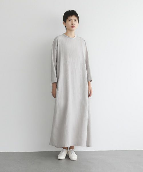 Mochi.モチ.linen trapeze dress [ms22-op-04/grey]