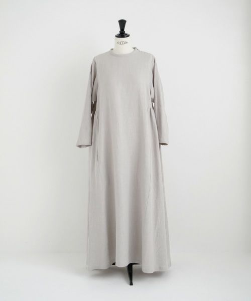Mochi.モチ.linen trapeze dress [ms22-op-04/grey]