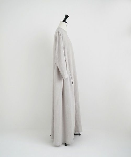 Mochi.モチ.linen trapeze dress [ms22-op-04/grey]
