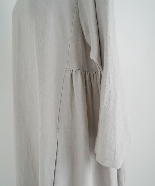Mochi.モチ.linen trapeze dress [ms22-op-04/grey]