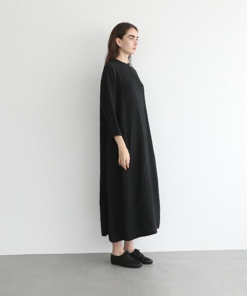 Mochi.モチ.linen trapeze dress [ms22-op-04/black]