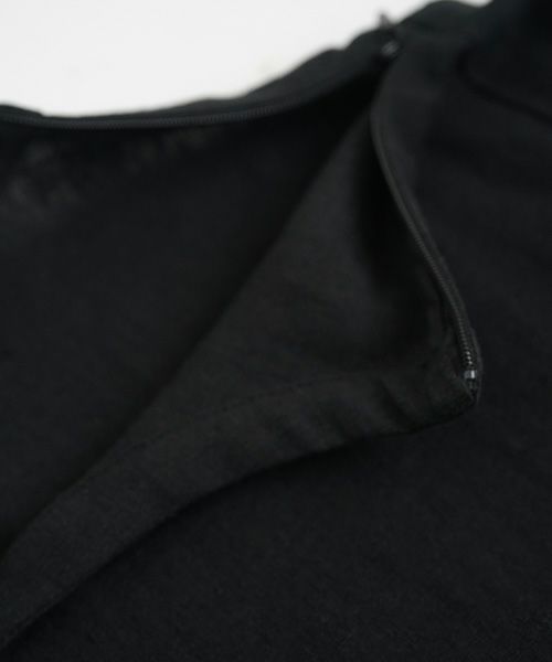 Mochi.モチ.linen trapeze dress [ms22-op-04/black]