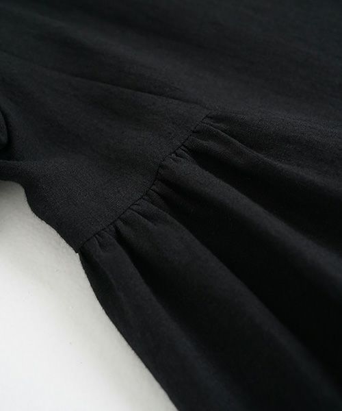 Mochi.モチ.linen trapeze dress [ms22-op-04/black]