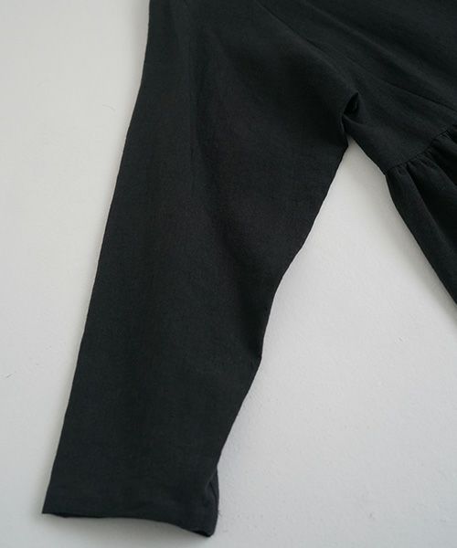 Mochi.モチ.linen trapeze dress [ms22-op-04/black]