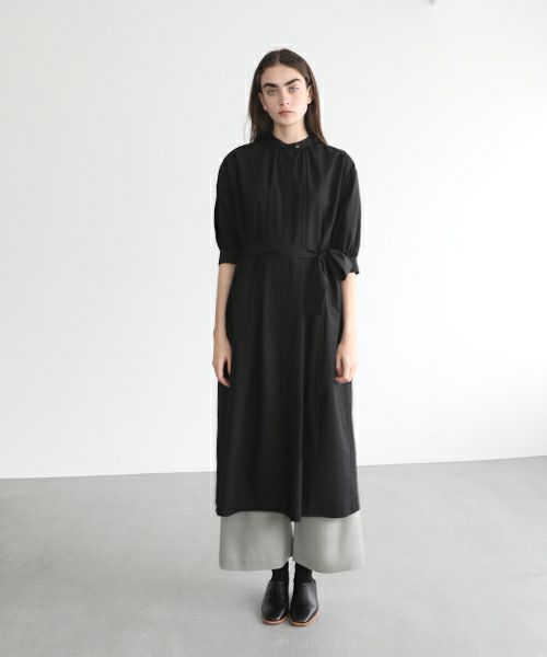 Mochi.モチ.gather dress [ms22-op-06/black・]