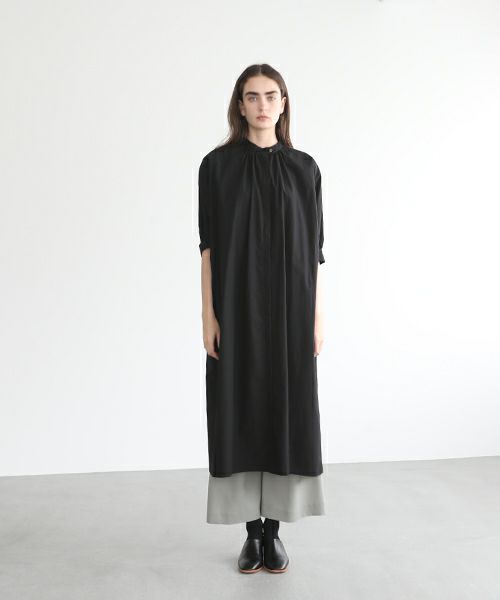 Mochi.モチ.gather dress [ms22-op-06/black・]