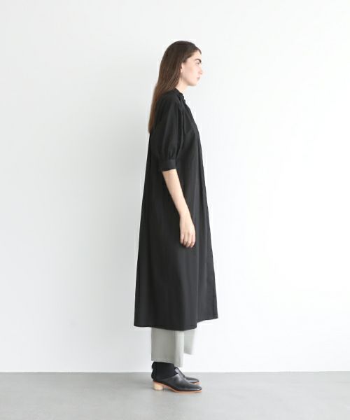 Mochi.モチ.gather dress [ms22-op-06/black・]
