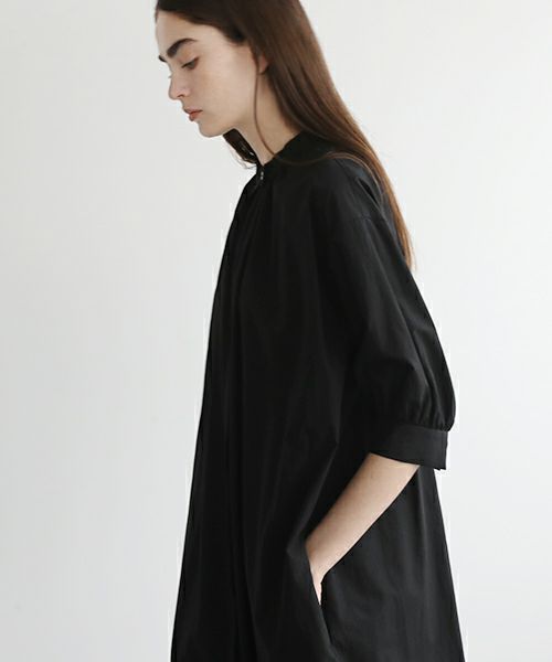 Mochi.モチ.gather dress [ms22-op-06/black・]