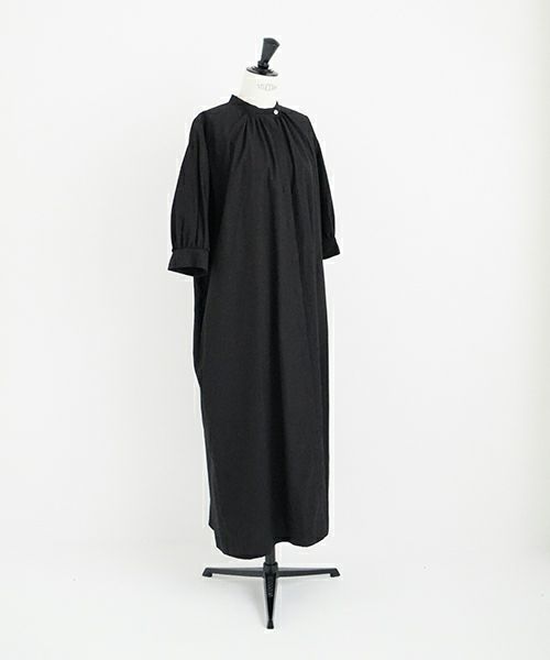 Mochi.モチ.gather dress [ms22-op-06/black・]