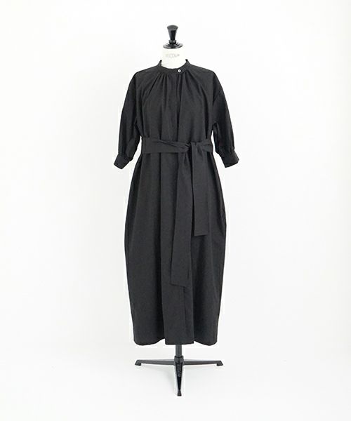 Mochi.モチ.gather dress [ms22-op-06/black・]