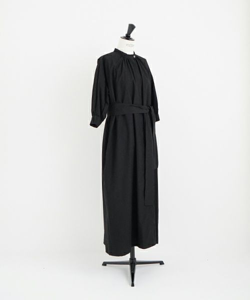 Mochi.モチ.gather dress [ms22-op-06/black・]