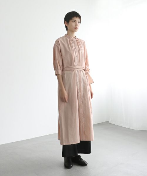 Mochi.モチ.gather dress [ms22-op-06/dusty pink・]