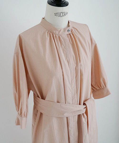 Mochi.モチ.gather dress [ms22-op-06/dusty pink・]
