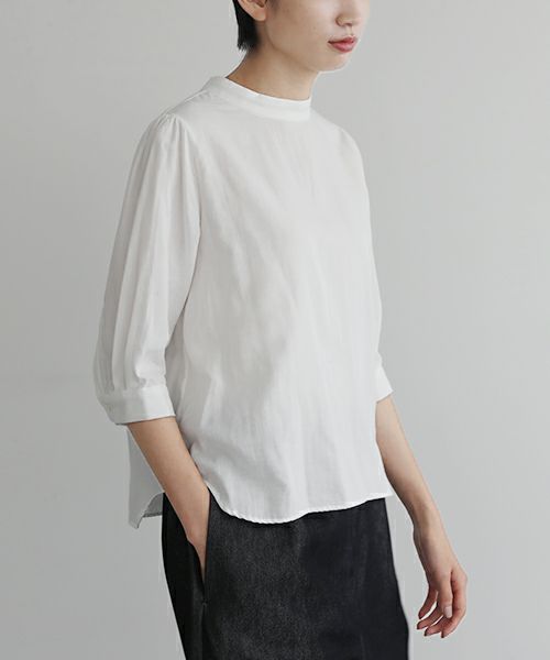 Mochi.モチ.gather blouse(organic cotton) [ms22-b-02/white]