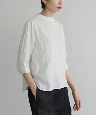 Mochi.モチ.gather blouse(organic cotton) [ms22-b-02/white]