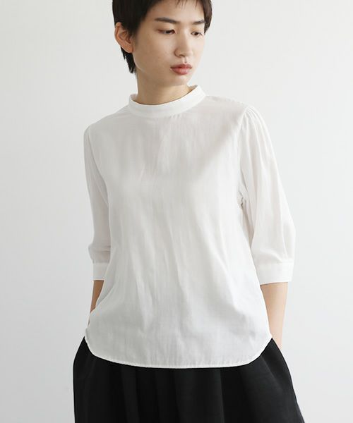 Mochi.モチ.gather blouse(organic cotton) [ms22-b-02/white]