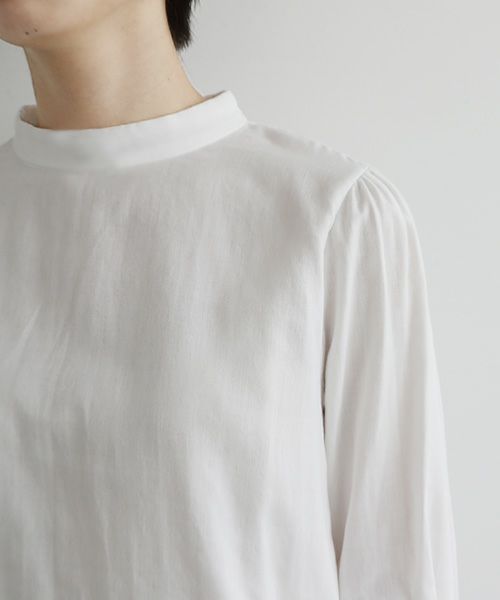 Mochi.モチ.gather blouse(organic cotton) [ms22-b-02/white]