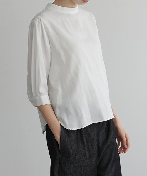 Mochi.モチ.gather blouse(organic cotton) [ms22-b-02/white]