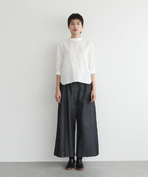 Mochi.モチ.gather blouse(organic cotton) [ms22-b-02/white]