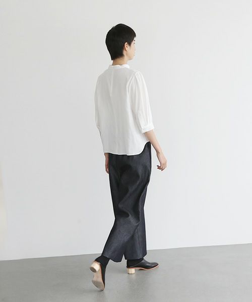 Mochi.モチ.gather blouse(organic cotton) [ms22-b-02/white]