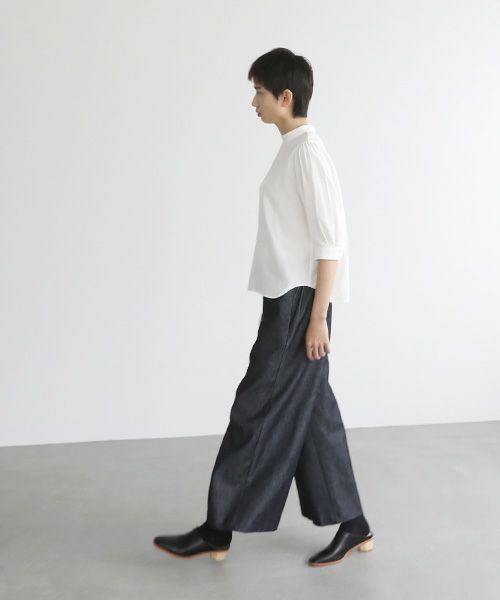 Mochi.モチ.gather blouse(organic cotton) [ms22-b-02/white]