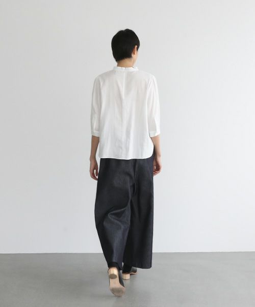 Mochi.モチ.gather blouse(organic cotton) [ms22-b-02/white]