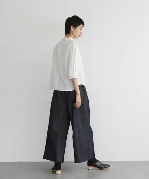 Mochi.モチ.gather blouse(organic cotton) [ms22-b-02/white]