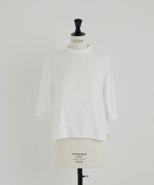Mochi.モチ.gather blouse(organic cotton) [ms22-b-02/white]