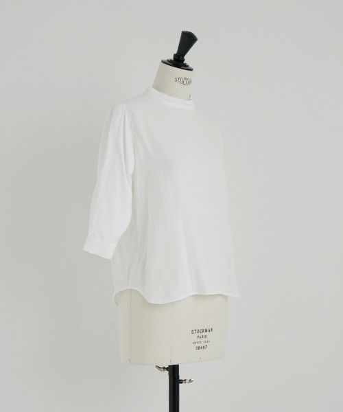 Mochi.モチ.gather blouse(organic cotton) [ms22-b-02/white]