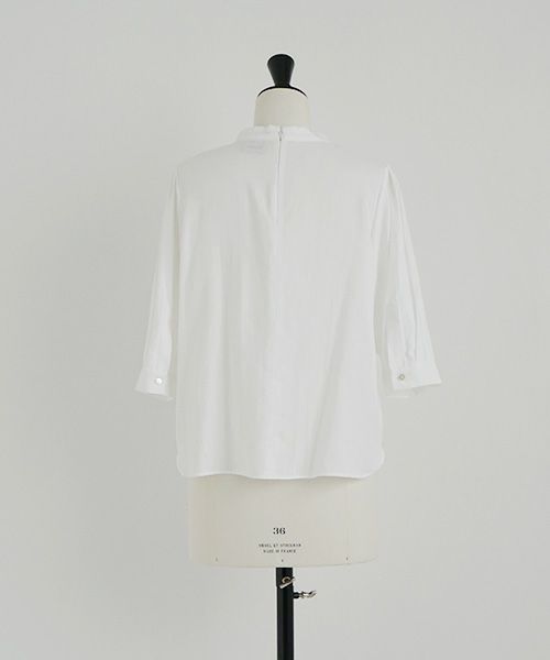 Mochi.モチ.gather blouse(organic cotton) [ms22-b-02/white]