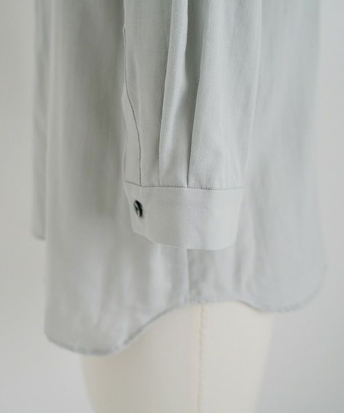 Mochi.モチ.gather blouse(organic cotton) [ms22-b-02/mint blue]