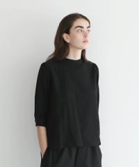 Mochi.モチ.gather blouse(organic cotton) [ms22-b-02/black]
