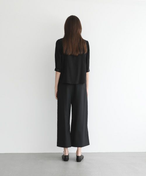 Mochi.モチ.gather blouse(organic cotton) [ms22-b-02/black]