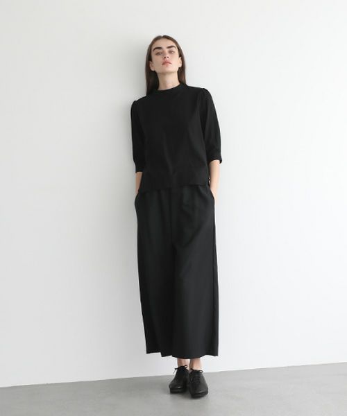 Mochi.モチ.gather blouse(organic cotton) [ms22-b-02/black]