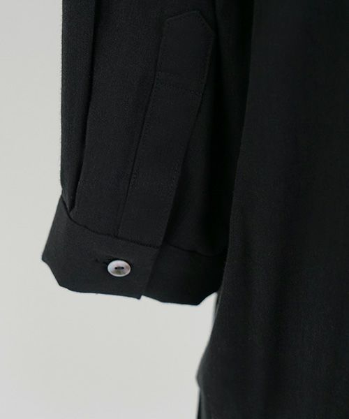 Mochi.モチ.gather blouse(organic cotton) [ms22-b-02/black]