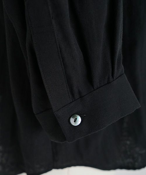 Mochi.モチ.gather blouse(organic cotton) [ms22-b-02/black]