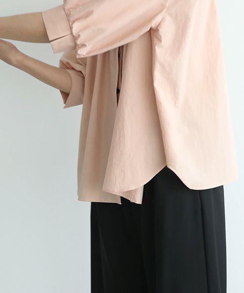 Mochi.モチ.gather blouse(cotton linen) [ms22-b-03/dusty pink]
