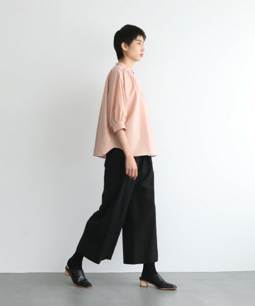 Mochi.モチ.gather blouse(cotton linen) [ms22-b-03/dusty pink]