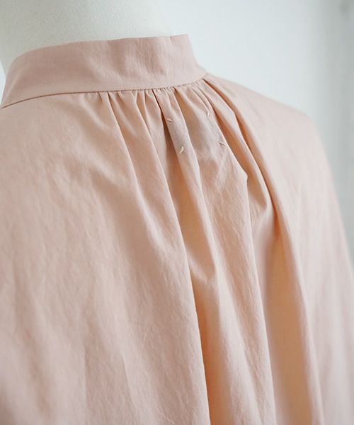 Mochi.モチ.gather blouse(cotton linen) [ms22-b-03/dusty pink]