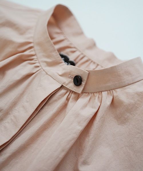 Mochi.モチ.gather blouse(cotton linen) [ms22-b-03/dusty pink]