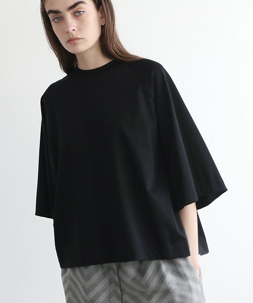 Mochi.モチ.raglan sleeve t-shirt [ms22-to-02/black]