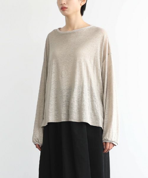 Mochi.モチ.linen cardigan [ms22-ca-01/ecru・1]