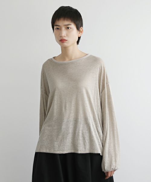 Mochi.モチ.linen cardigan [ms22-ca-01/ecru・1]