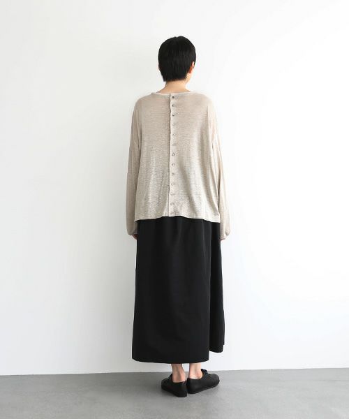 Mochi.モチ.linen cardigan [ms22-ca-01/ecru・1]