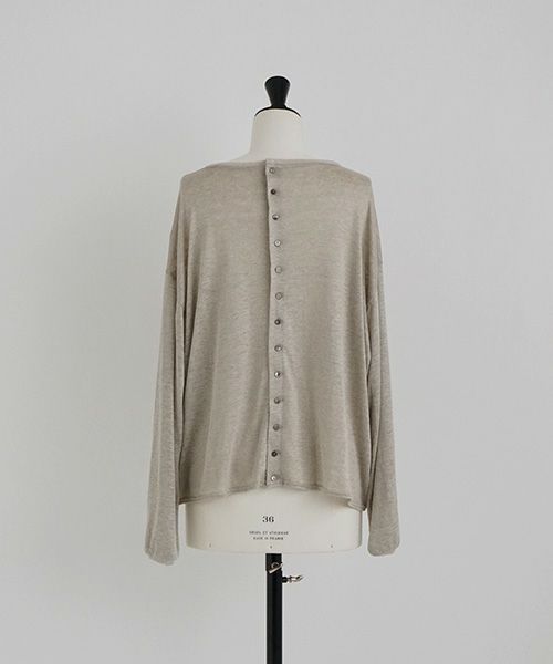 Mochi.モチ.linen cardigan [ms22-ca-01/ecru・1]