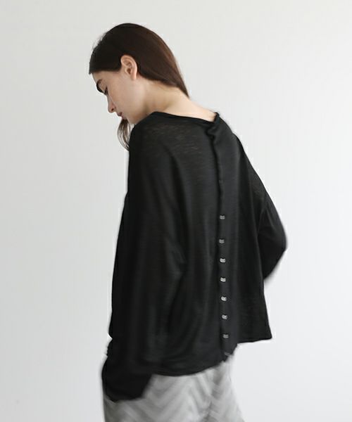 Mochi.モチ.linen cardigan [ms22-ca-01/black]