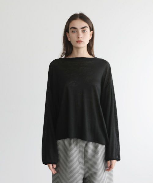 Mochi.モチ.linen cardigan [ms22-ca-01/black]